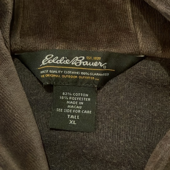 Eddie Bauer brown velour full zip women’s jacket size tall xl - Picture 2 of 4